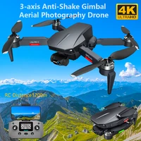 professional 4k hd dual camera 3 axis anti shake gimbal drone brushless aerial photography 5g wifi fpv gps foldable rc quadcopte