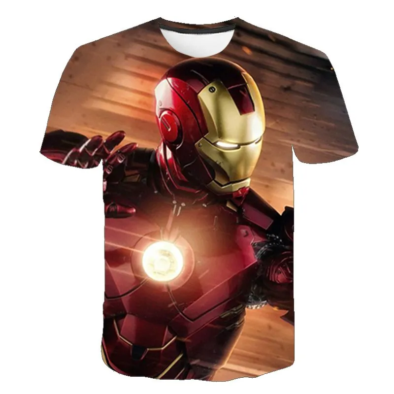 

Marvel Cool Super Hero Print T-shirt Children Gift Iron Man Movie Boys Tops Tees Summer O-neck Short Sleeve T-shirts Kids