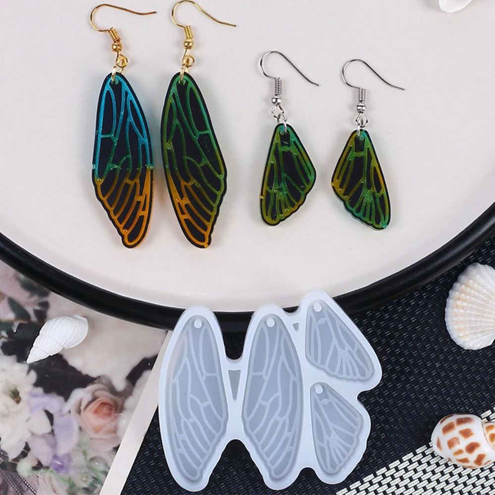 

DIY Crystal Epoxy Resin Mold Mirror Butterfly Wing Earrings Pendant Keychain Silicone Mold