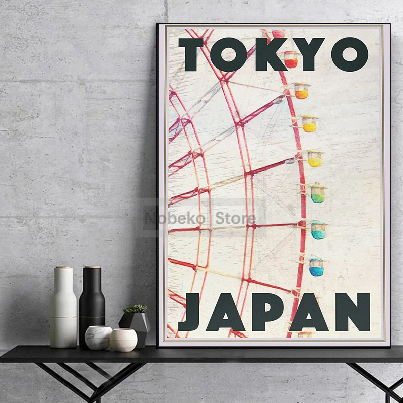 Винтажный японский туристический постер Токио Киото Осака Мияjima принты холст