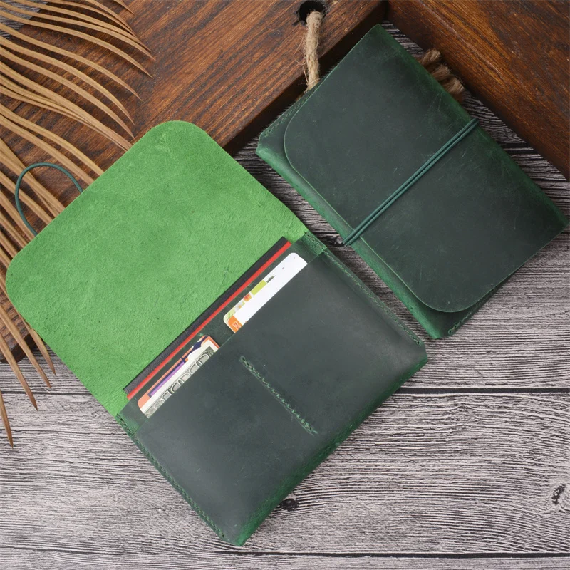 Vintage Leather Passport Holder Document Holder Layer Leather Boarding Card Wallet Men's Card Holder Passport Holder 1 Pcs