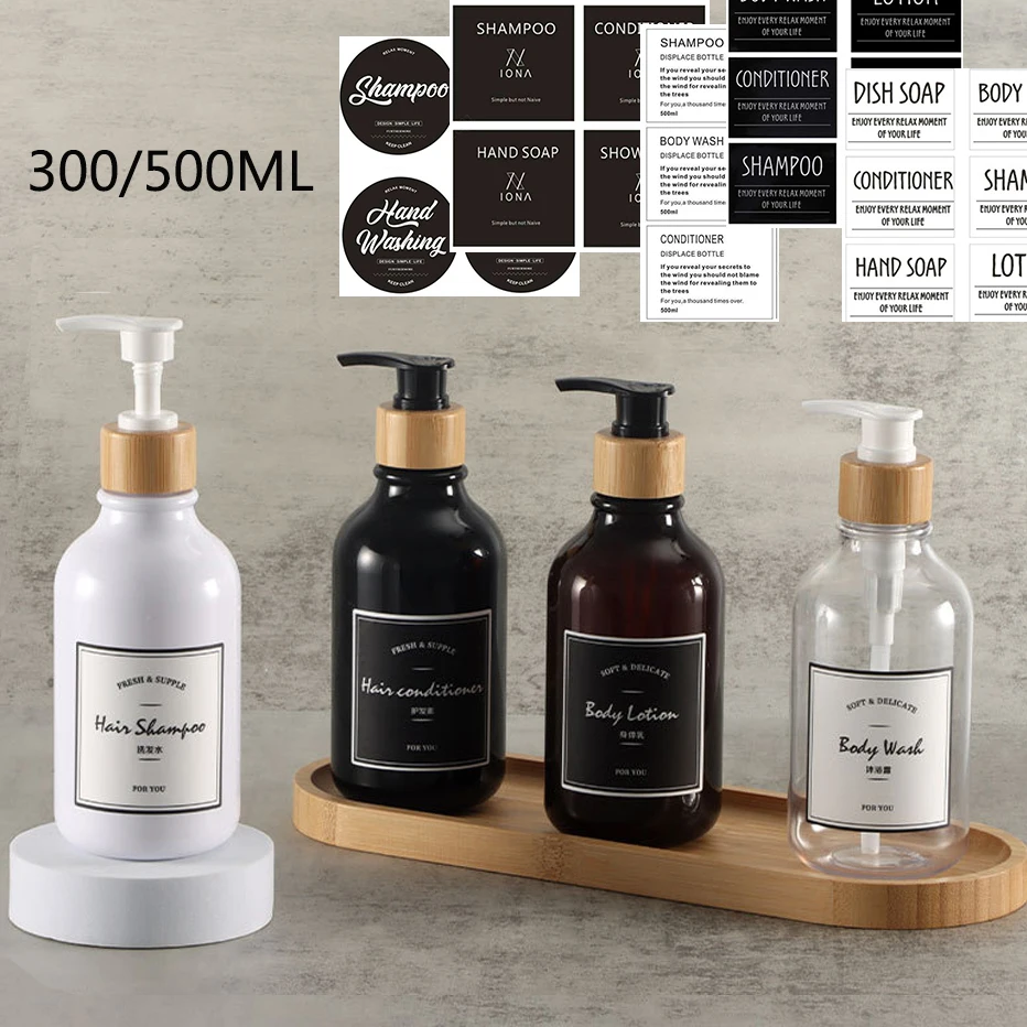 

Home Liquid Soap Dispenser Shampoo Hand Soap Laundry Liquid Sub Bottling Press Type Bathroom Shower Gel Bottles 300/500ML