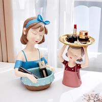 one piece resin statue girl model storage tray home accessories living room decoration aesthetics sculpture modern art decor