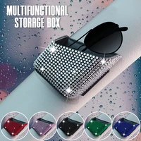 fashion diamond car storage box sticky phone bag storage glasses key lipstick multifunctional car interior accessories girls