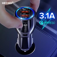 18w 3a dual usb car charger led fast qc charging phone charge plug for iphone 13 12 pro ipad airpods huawei samsung xiaomi 11 lg