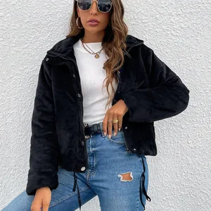 Women Quilted Thicken parkas stand collar short Puffer Jacket long sleeves Fashion Padded Coat 2022 