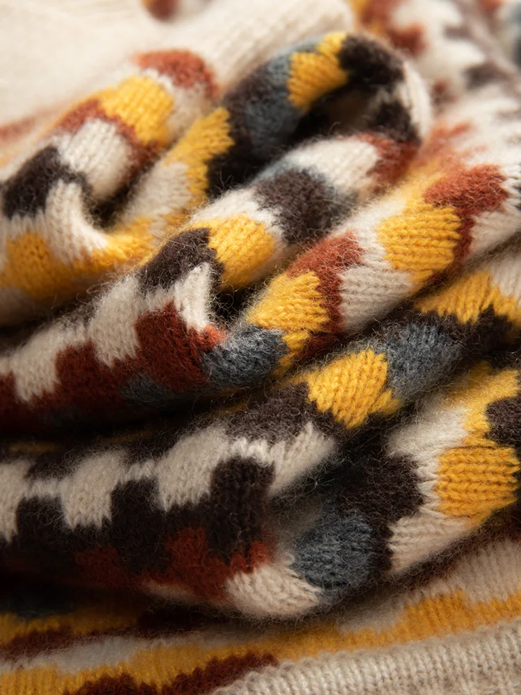 Женский кашемировый кардиган с v-образным вырезом разноцветный свитер осень-зима