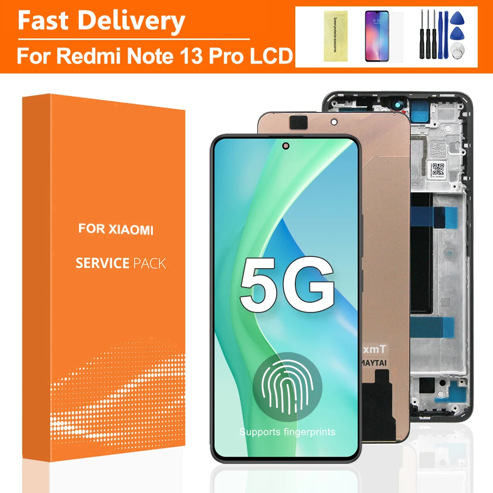Xiaomi Redmi Note 13 Pro 5G Совместимый ЖК-дисплей с сенсорным экраном 6 67 дюйма рамкой в