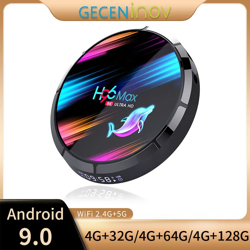 

ТВ-приставка H96 MAX X3, Android 9,0, 8K, 4 + 64/128 ГБ, 1080P, 4 ядра, Amlogic S905X3, 2,4 дюйма