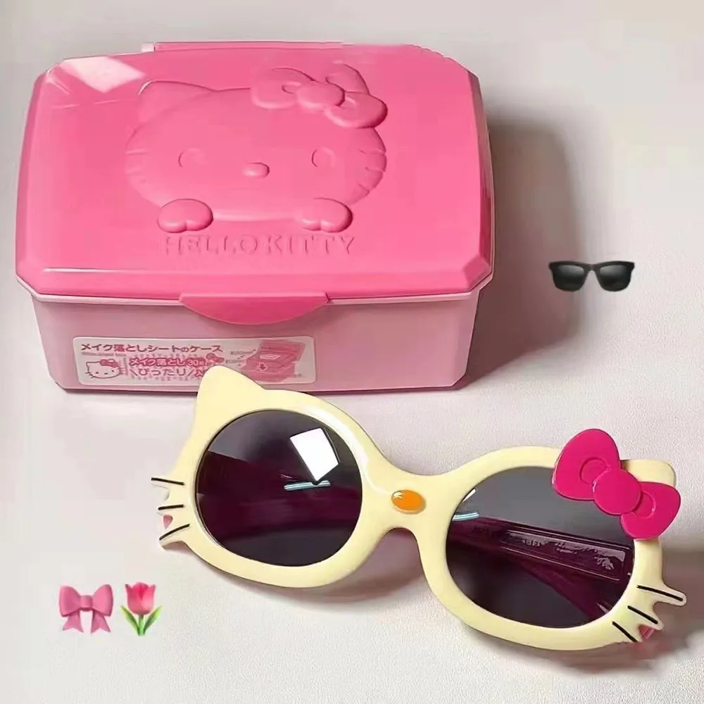 

Очки Hello Kitty для фотосъемки, реквизит, солнцезащитные очки, трендовые Универсальные солнцезащитные очки для девочек, студентов, детей, милые Мультяшные солнцезащитные очки в стиле девушки