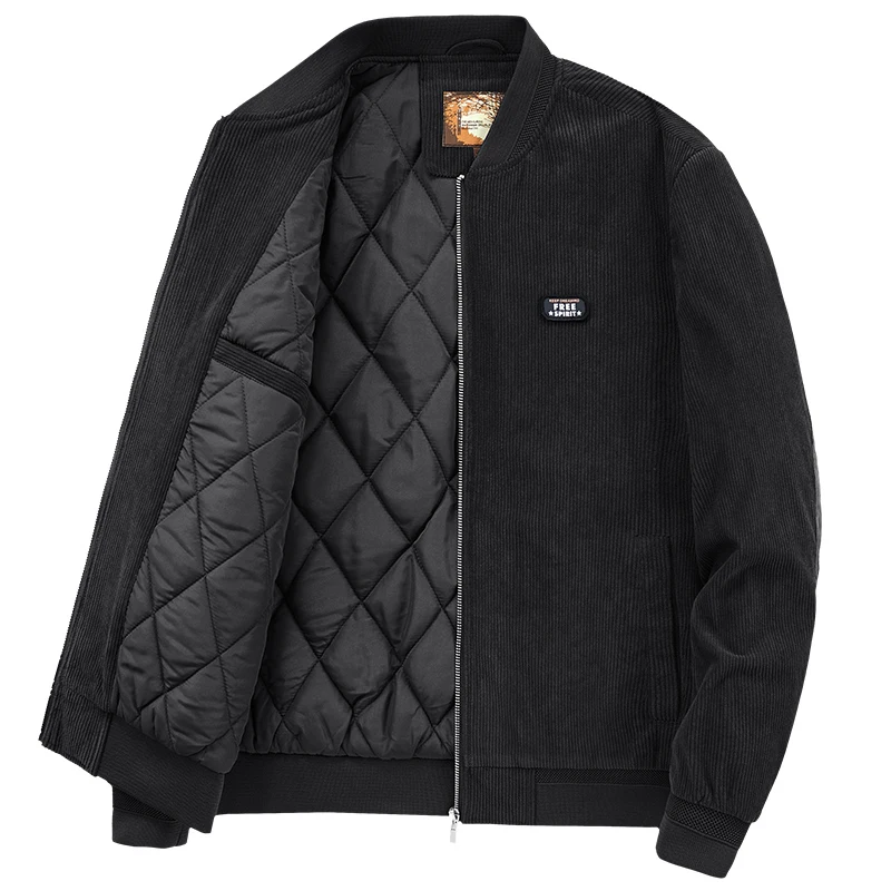 2022 Men Winter Military Motorcycle Bomber Jacket Thick Retro Corduroy Warm Streetwear Business denim Parkas Coats Male Clothes