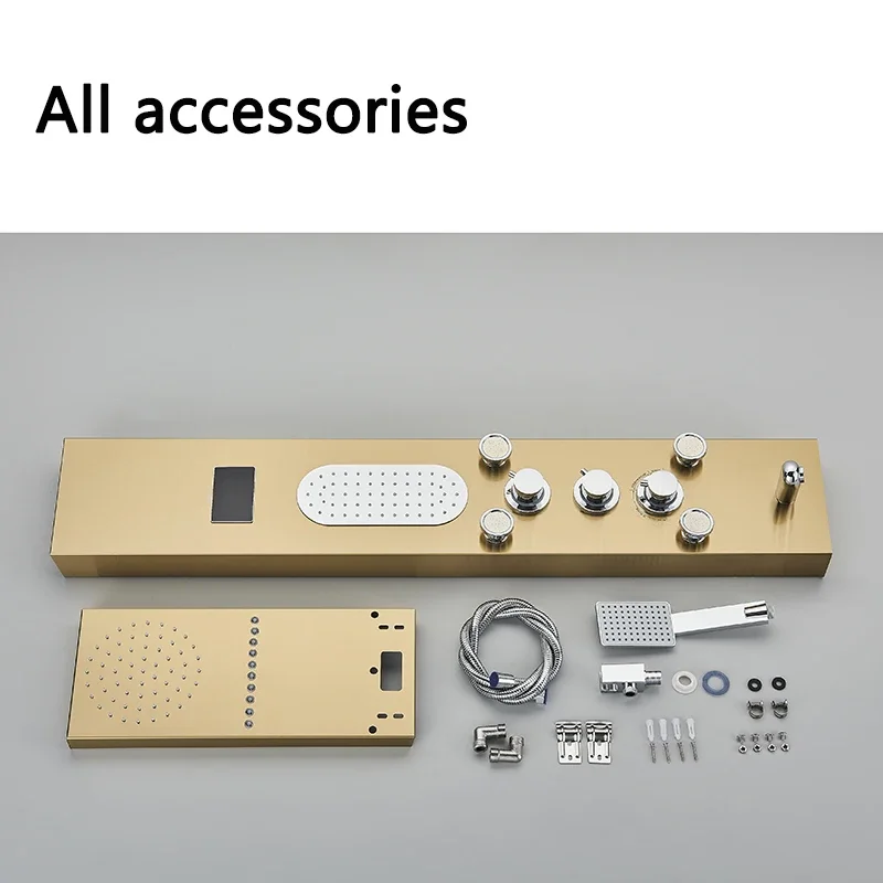 Золотая душевая Колонка светодиодный панель настенные краны с массажными