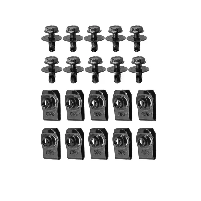 

10 шт., болт для кузова, U-образный зажим M6, автомобильный бампер, крыло, заклепка, капот, шасси, брызговик, щит, подкладка, винтовой зажим