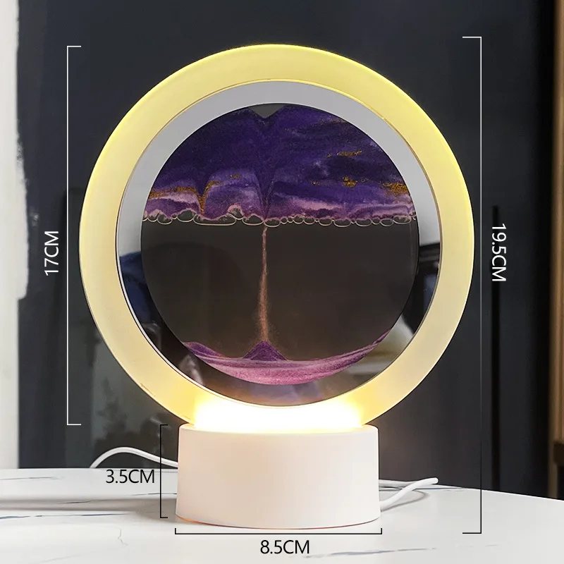 

Креативная Ночная лампа в виде зыбучего песка, 7 цветов, USB, настольная лампа с песчаной дорожкой, 3D матовые прикроватные светильники для ландшафта, офисные и домашние украшения, подарки