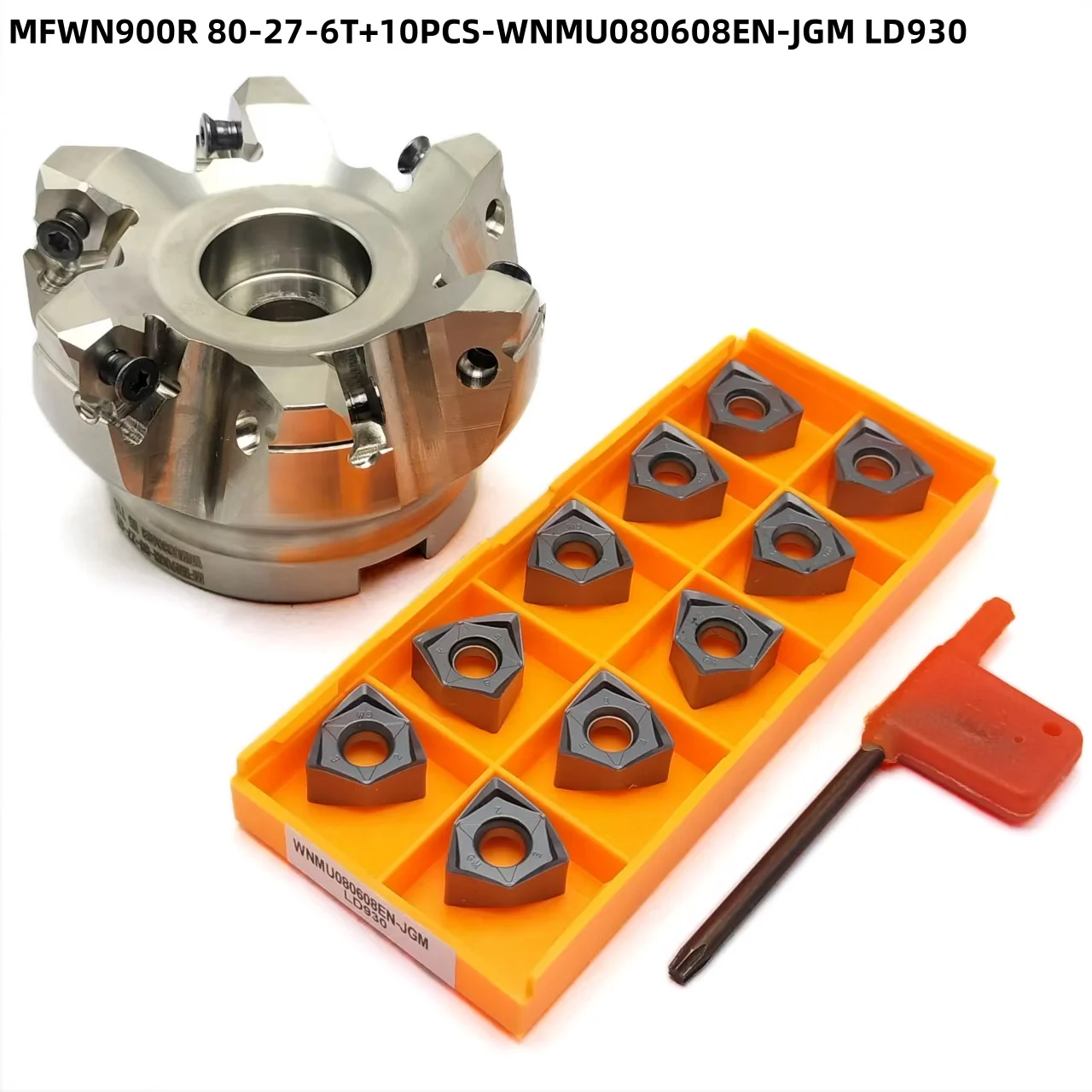 Фото Фреза MFWN90 с углом заточки 90 градусов, WNMX080608, 80 мм, 63 мм, 50 мм, твердосплавные пластины WNMX, двусторонние шестигранные фрезерные пластины для быстрой обработки WNMU08 №3