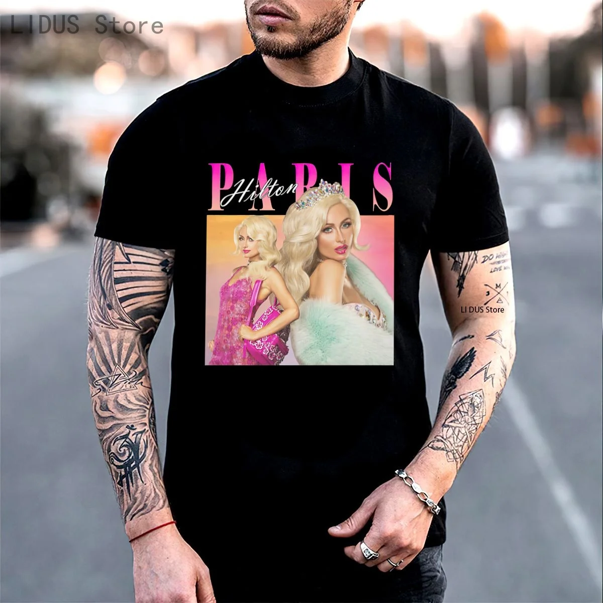 

Pink Paris Hilton T Shirt Unisex Retro Sexy Trending Popular 90'S Graphics T-Shirt 100% Cotton Tops Female Man TShirts