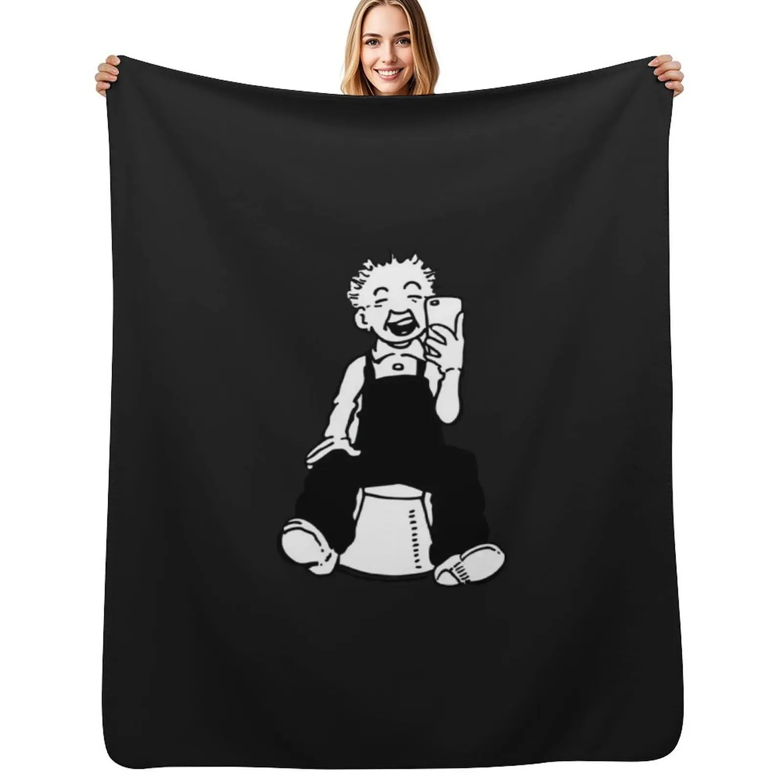 Фото Бестселлер - Плед-футболка Oor Wullie Selfie Essential из искусственного меха, мягкий и теплый плед для кровати №1