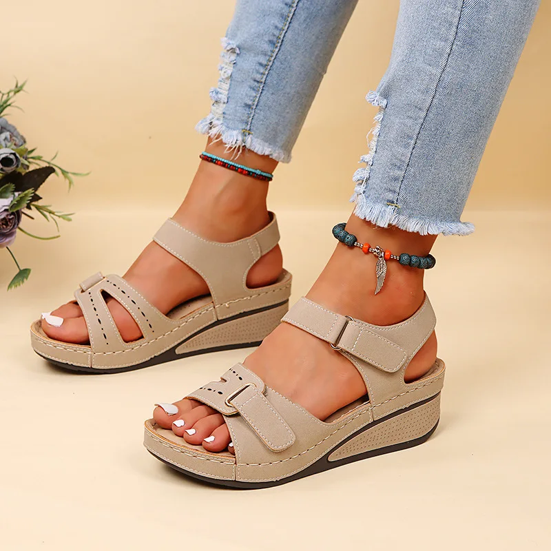 

2023 Sandals Shoes Women Soft Women's Sandals Slip On Open Toe Walking Shoes Slipper Party Footwear Female Zapatillas Muje
