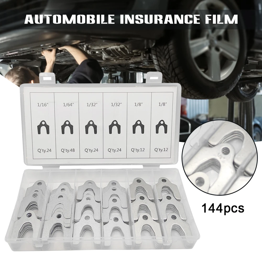 

144PCS Alignment Shim Assortment Kits Multipurpose Slotted Shim Set Car Accessories Car Body Fender Alignment Spacer DIN889