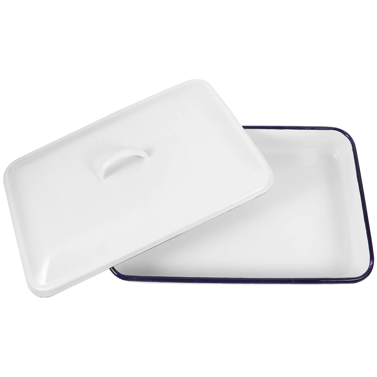 

Rectangular Enamel Baking Tray Pie Baking Pan Reusable Enamel Roasting Dish Kitchen Supply