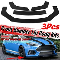 3pcs universal car front splitter lip bumper diffuser for ford for mustang for focus rs for lexus is200t is250 for infiniti q50