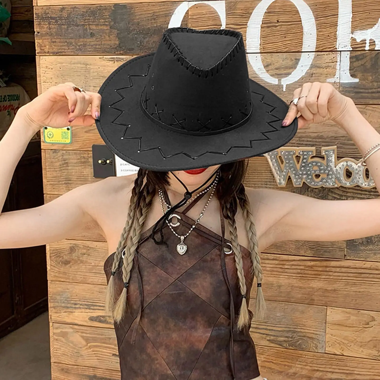 

Ковбойская шляпа унисекс с широкими полями, модная уличная шапка с защитой от ветра, в стиле рыцаря, для джаза и занятий на свежем воздухе