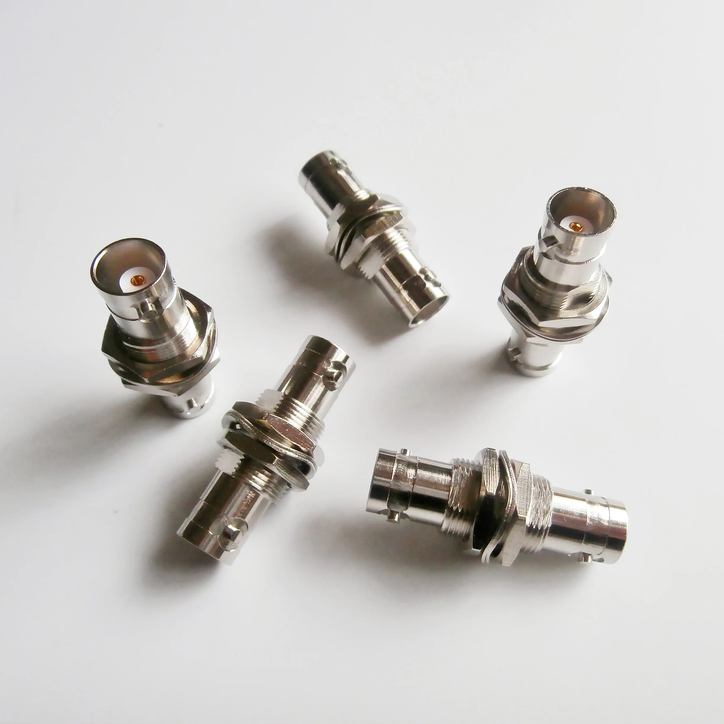 

Dual Q9 BNC Female Washer Nut to BNC Female O-ring Bulkhead Panel Mount Nickel Brass RF Connector Coaxial Adapters