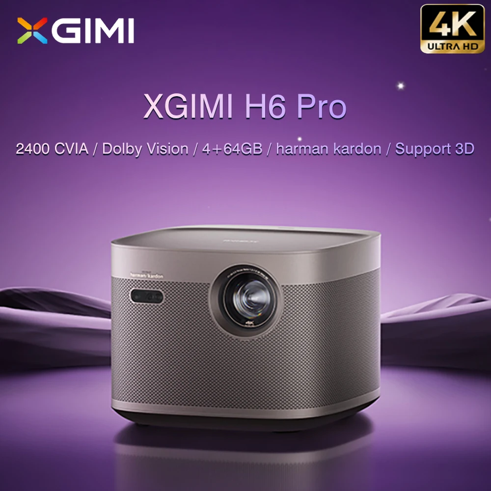 

Hot XGIMI H6 Pro 4K Laser Projector Smart Home Cinema With 2400CVIA Lumens Android 4+64GB WIFI Auto Keystone&Focus Full HD TV