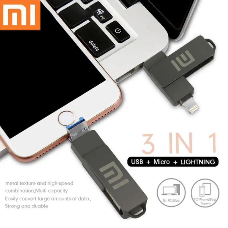 

Original Xiaomi U Disk 2TB 1TB USB 3.1 Type-C Interface Mobile Phone Computer Mutual Transmission Portable USB Memory Card