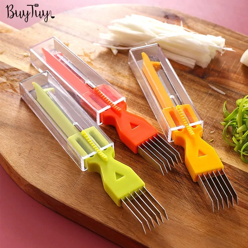

Three-in-one Scallion Cutting Knife Vegetable Cutter Kitchen Utilities Fruit And Vegetable Peeler Multi-functional Tools