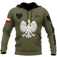 mens hoodie 2021 fashion casual home sweater 3d printing polish flag pullover personalized street oversized jacket