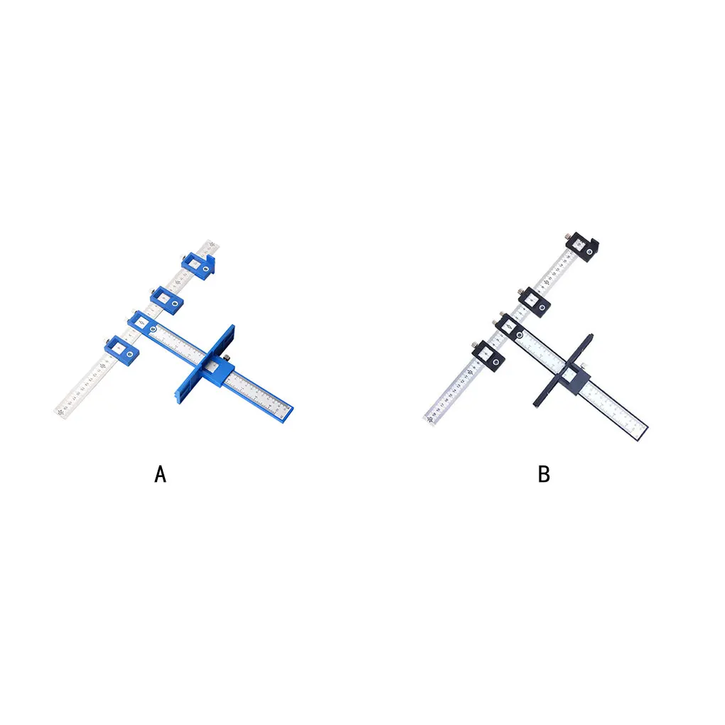 

Jig Drill Template Portable Professional Woodworking Stainless Steel Ruler Anti-skid Punch Locator Tools Black
