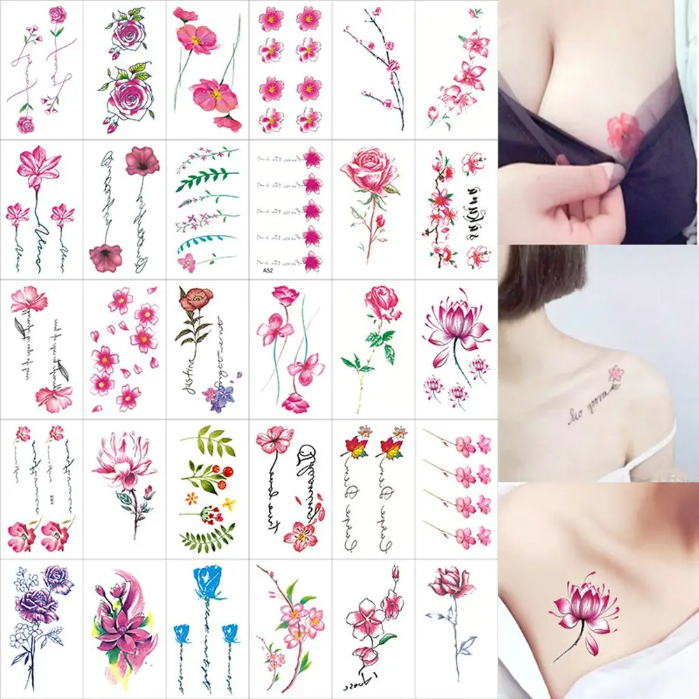 

10/20/30/50Pcs/Set Non-repeating Waterproof Durable Temporary Tattoo Stickers Arm Clavicle Body Art Disposable Tattoo Stickers