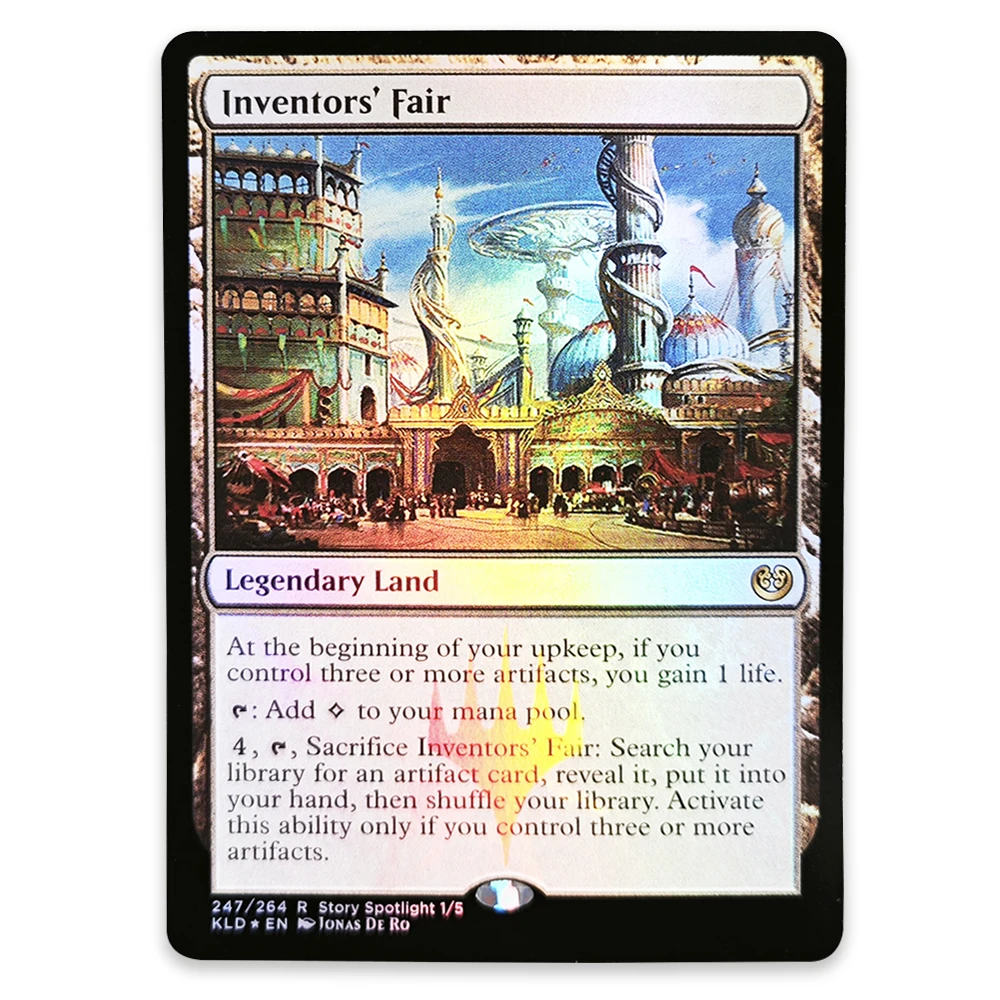 Фото Коллекционные карты TCG: Редкие магические фольгированные карты — Выставка изобретателей/Мечи, превращенные в плужа/Защита Тейфериса — Игрушки, хобби, подарки для мальчиков №5