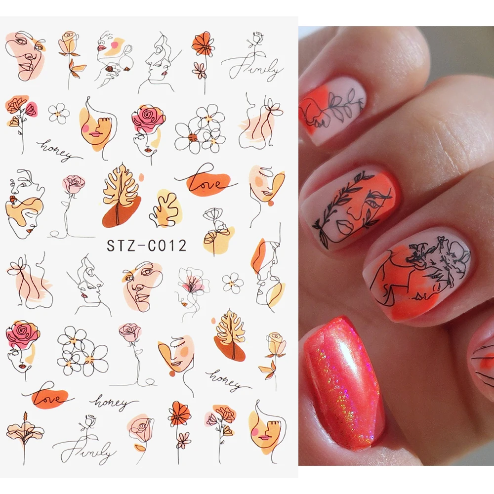 Наклейка для ногтей в виде фруктов папайя и питайя летние 3D тропические Слайдеры