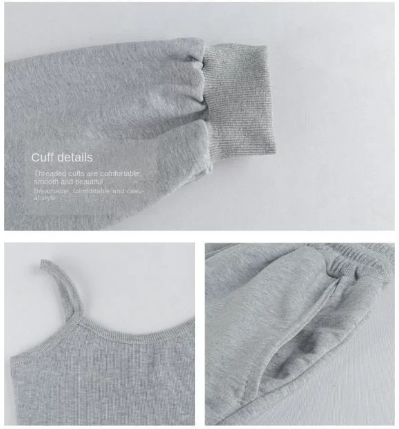 3pcs Pj Sets for Women Fashion Vest Lingerie Long Sleeve Zipper Hooded Lace-up Shorts Women's Pijamad De Mujer Cotton Pajamas