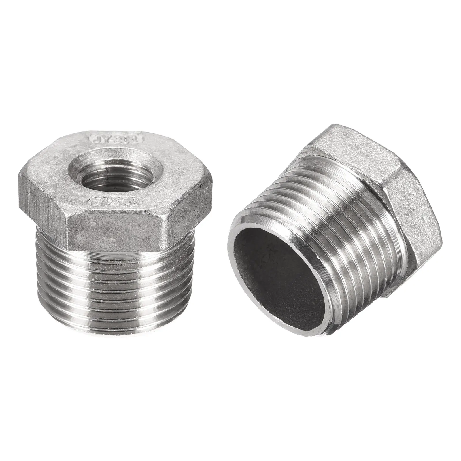 

Uxcell Hex Reducing Bushing, 3/4 PT Male to 1/4 PT Female 304 Stainless Steel Pipe Fitting Reducer Adapter, Pack of 2