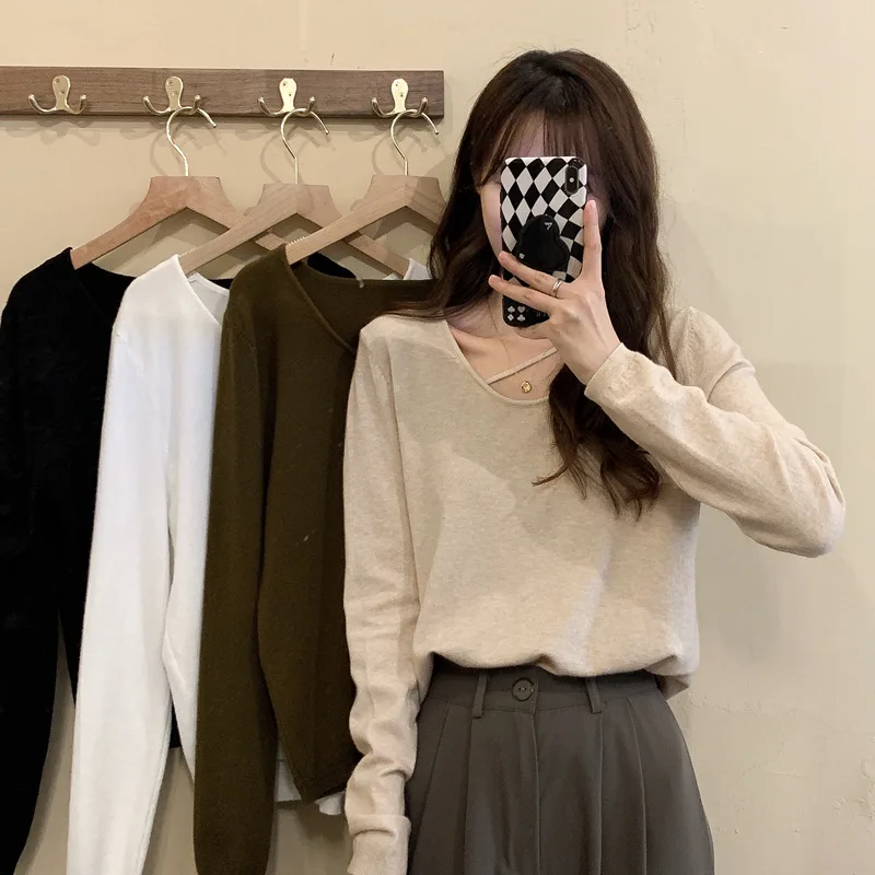 

Long Sleeve Loose Tops Autumn Winter Sweater Women Clothing Korean Fashion Pullover
