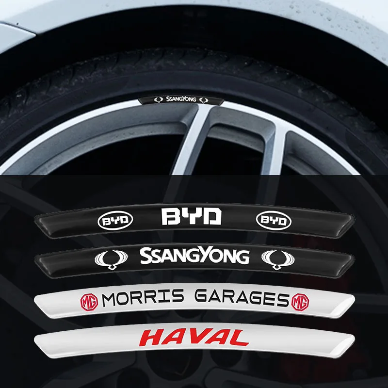 

4Pcs Car Decal Sticker Wheels Rims Racing Sticker For Dodges Challenger Avenger SXT Caliber Nitro RAM 1500 Car Goods Accessories