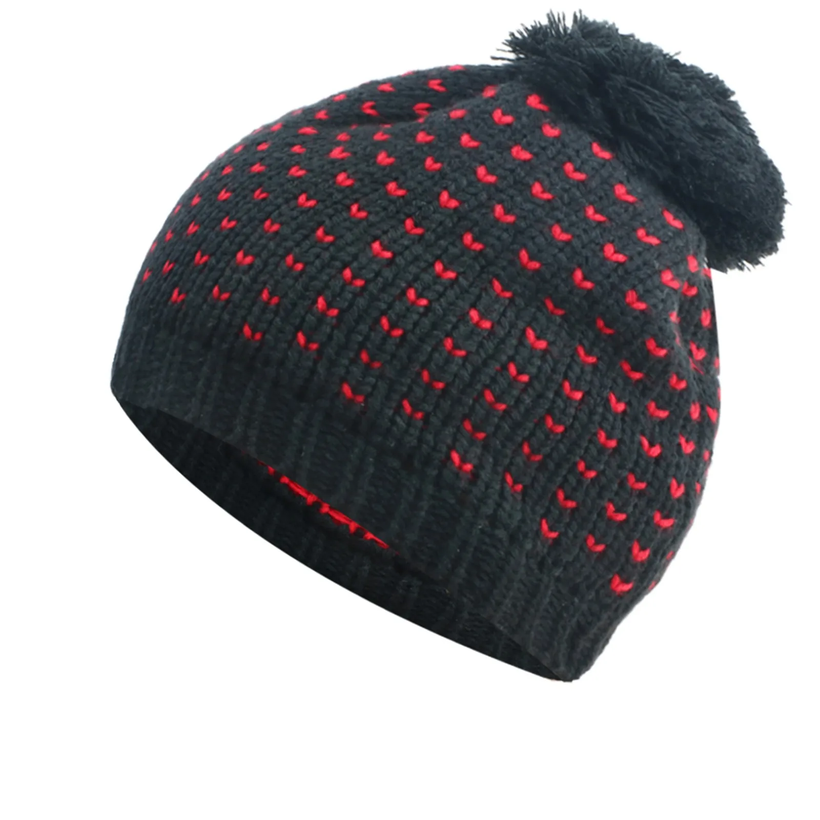 

Women Baggy Winter Knit Chunky Slouchy Hat Soft Ski Pompom Cap Warm With Beanie Baseball Caps Caps for Women Men