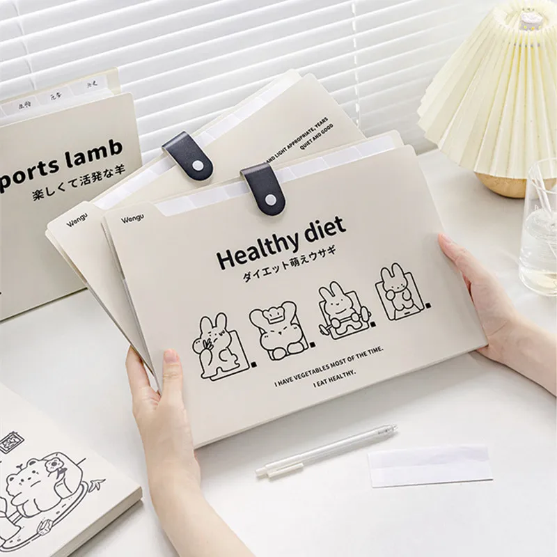 

Ins Cute Expanding Wallet Lovely Simplicity Artoon Sheep Bunny Enpanding File Organizer Office Accessories Student Supplies