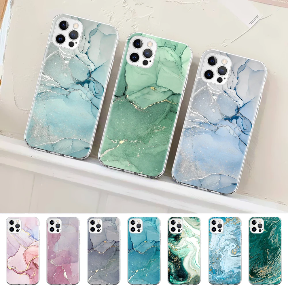 

Fashion Color Marble Case for Apple iPhone 11 13 12 Mini 14 Pro Max XR XS 7 8 X 6 6s Plus SE 2020 2022 5s 5 Soft TPU Phone Cover