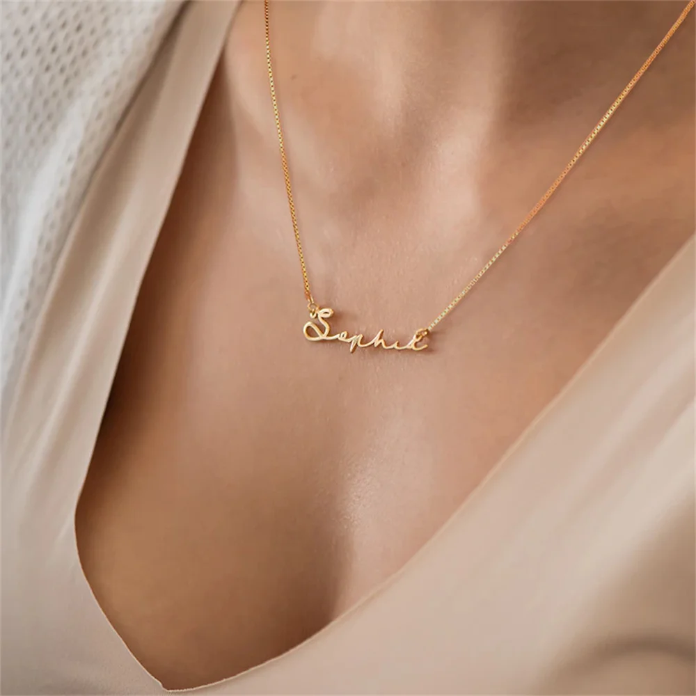 

Custom Name Necklace for Women Personalized Font Letter Pendant Choker Stainless Steel Gold Chains Jewelry Gifts Collar De Mujer