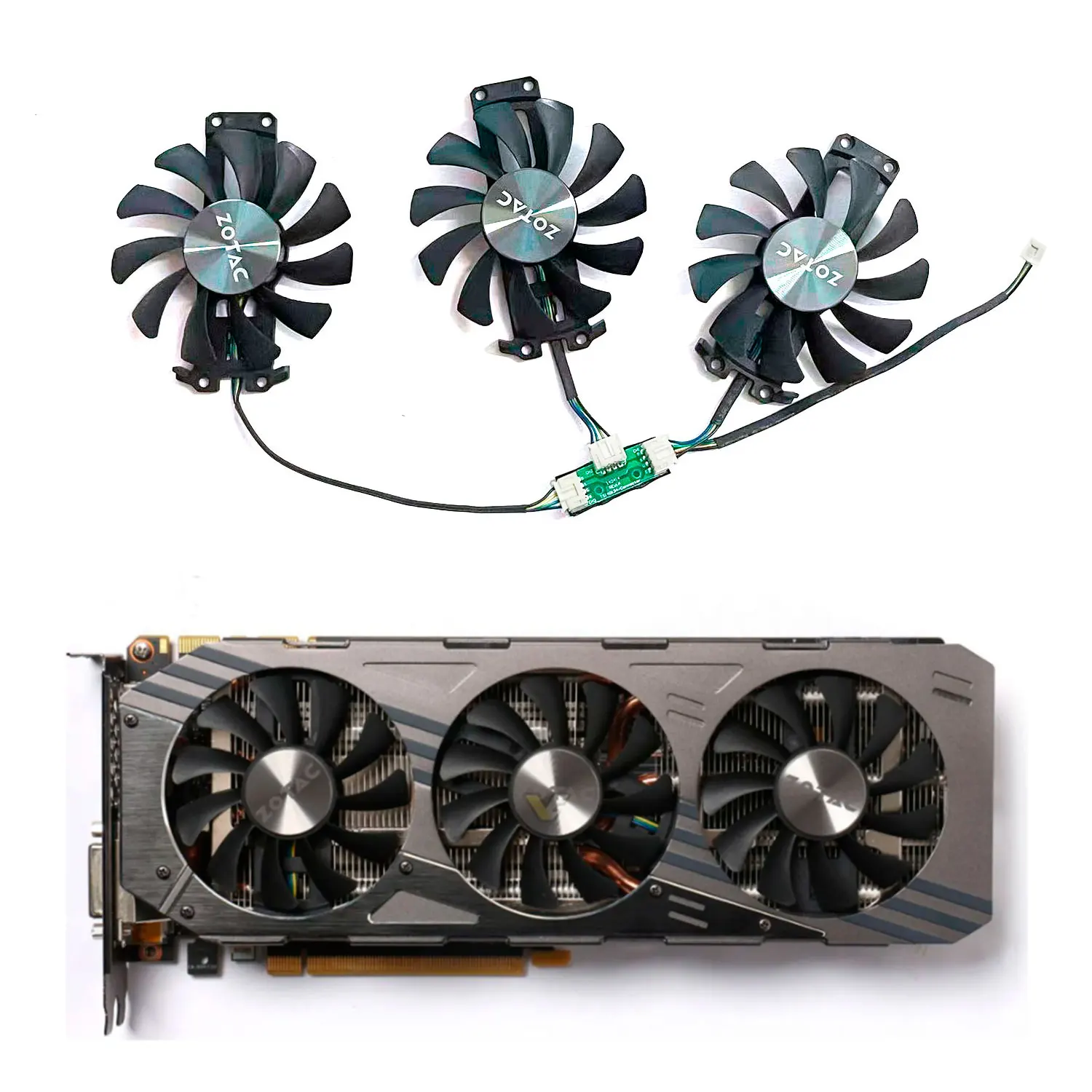 Фото Кулер для видеокарты ZOTAC GeForce GTX 970 980 AMP, 75 мм №1