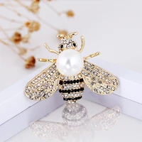 fsahion bee pearl rhinestone corsage pin cross border clothing oil dripping insect bee brooch jewelry