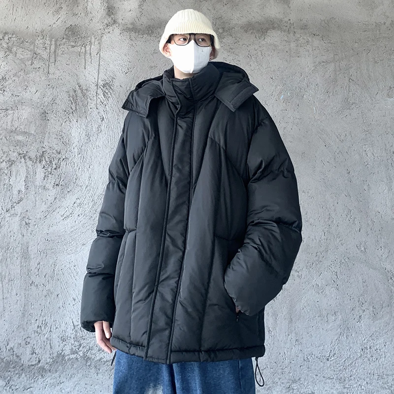 Winter Jacket Men Warm Fashion Casual Thickened Hooded Down Jacket Men Streetwear Loose Thick Short Coat Mens Parker Clothes