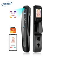 tediton smart 3d face recognition camera automatic intelligent lock smart lock with tuya app
