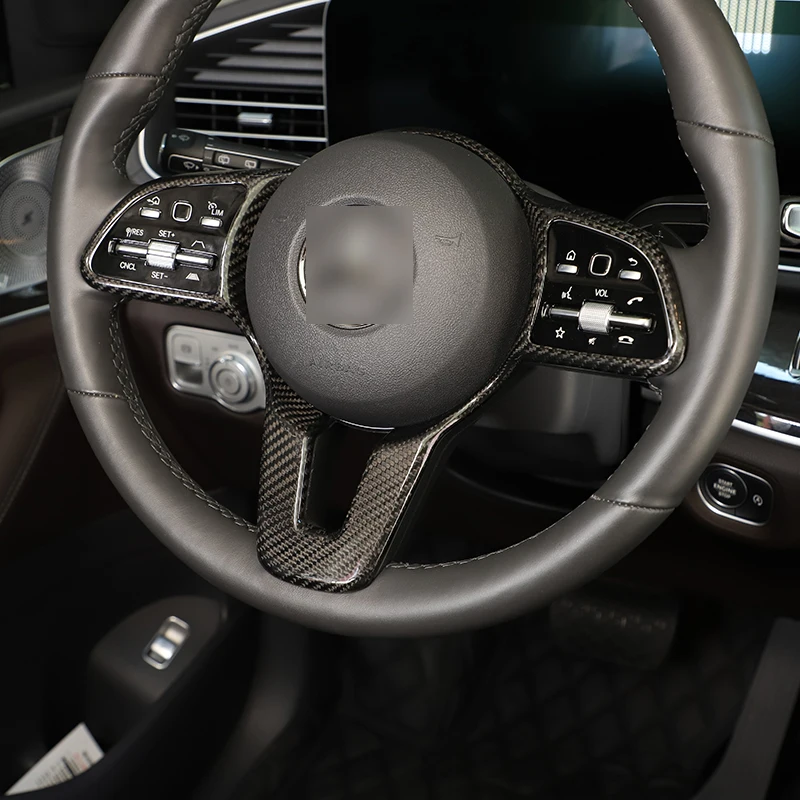 Фото Аксессуары для интерьера Mercedes-Benz A, B, C, E, G класса W177, W247, W205, W213, W463: накладка на руль из настоящего карбона №3