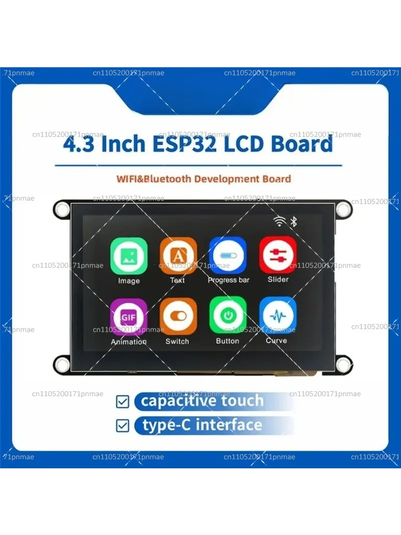 Фото ESP32-S3 4,3-дюймовый IPS-дисплей с емкостным сенсорным экраном 480X272, модуль LCD-дисплея, 8 МБ PSRAM, 4 МБ FLASH, Wi-Fi, Bluetooth №1