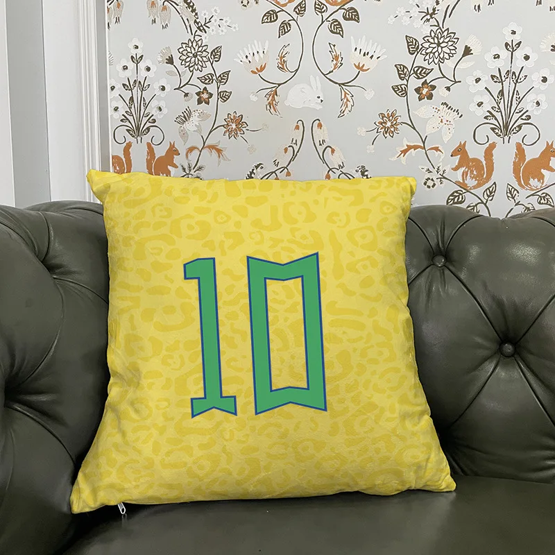 

2022 World Soccer Pillow Case 45x45cm Brazil Argentina Pillow Cover Match Football Party Bar Club Decorative Cushion Cover